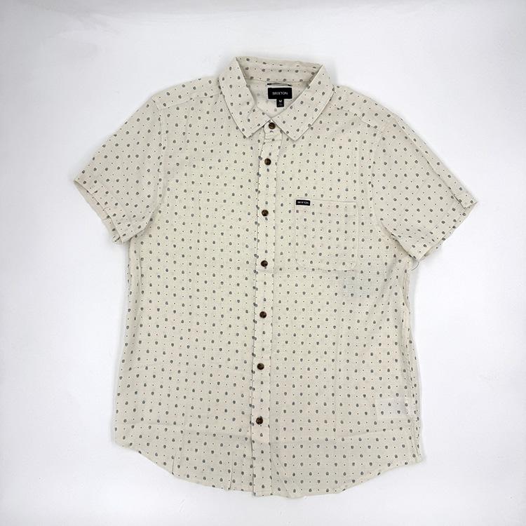 Charter Slub S/S Woven (Off White Micro Geo)