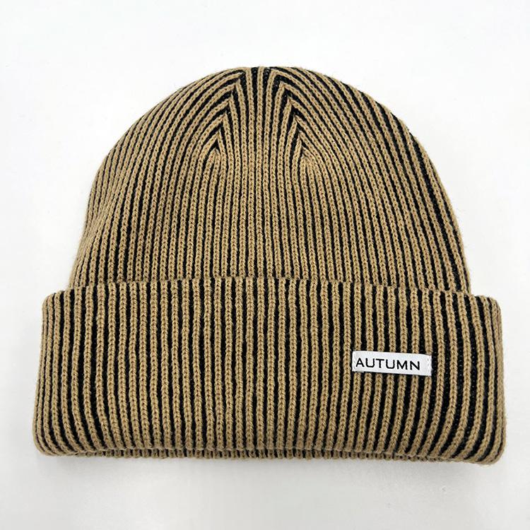 Cord Beanie (Khaki/Black)