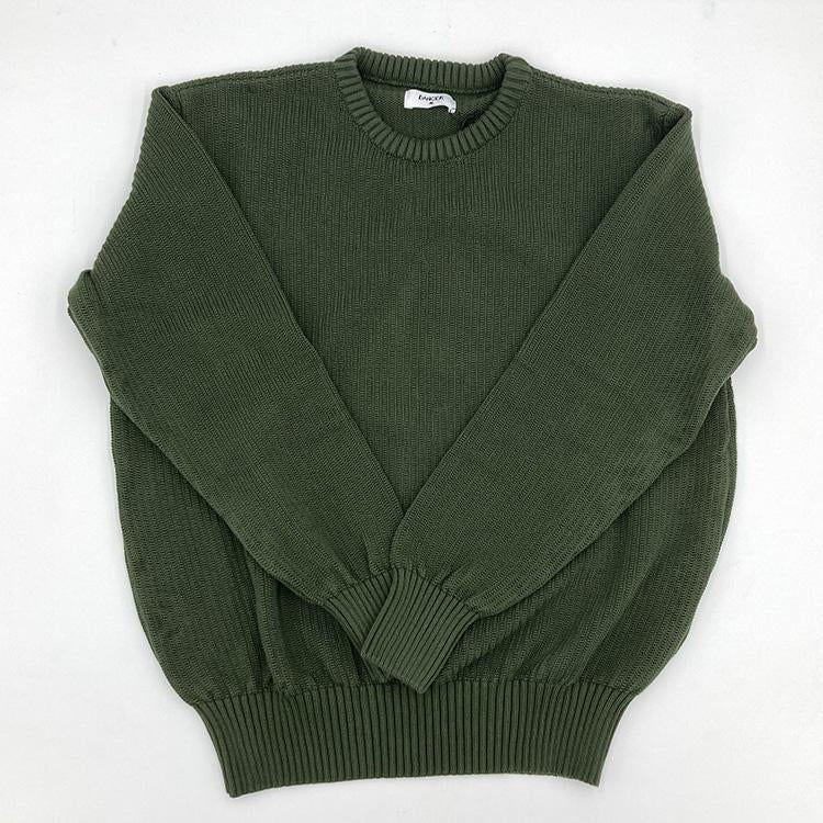Cotton Crew Knit (Army Green)