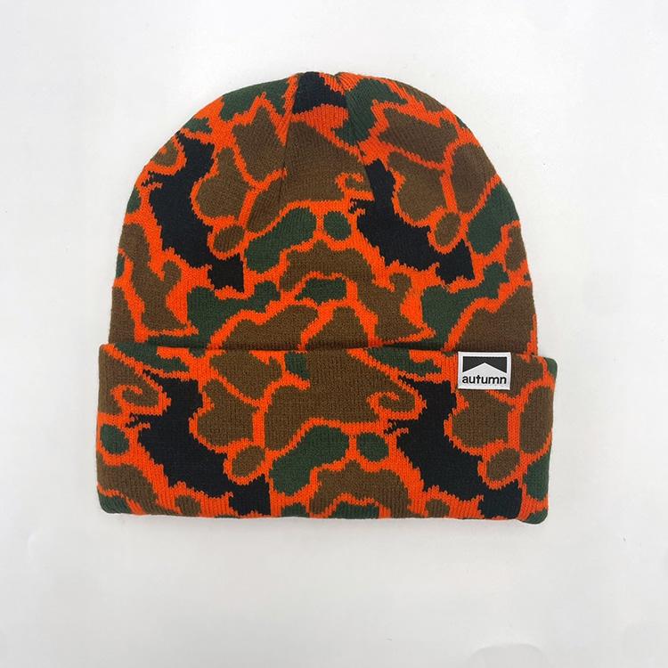 Duck Camo Beanie (Safety Orange)