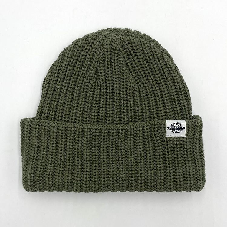 Knit Cuff Beanie (Olive)
