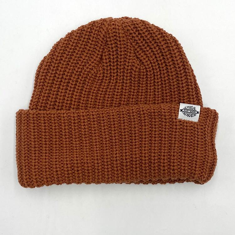 Knit Cuff Beanie (Texas Orange)