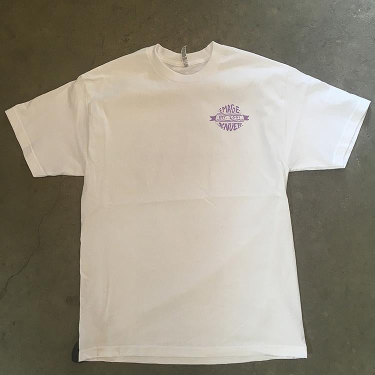 Emage Denver Logo Tee (White/Purple)