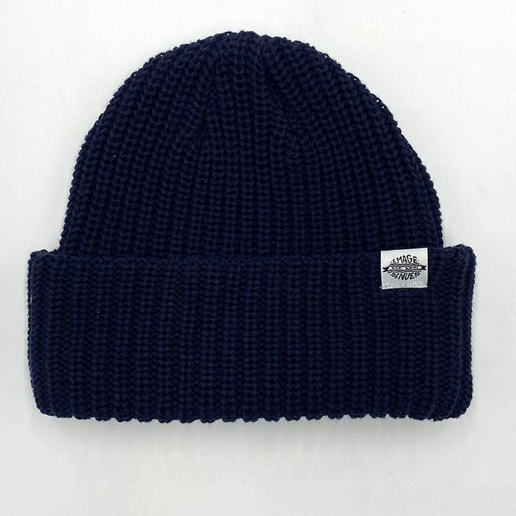 Knit Cuff Beanie (Navy)