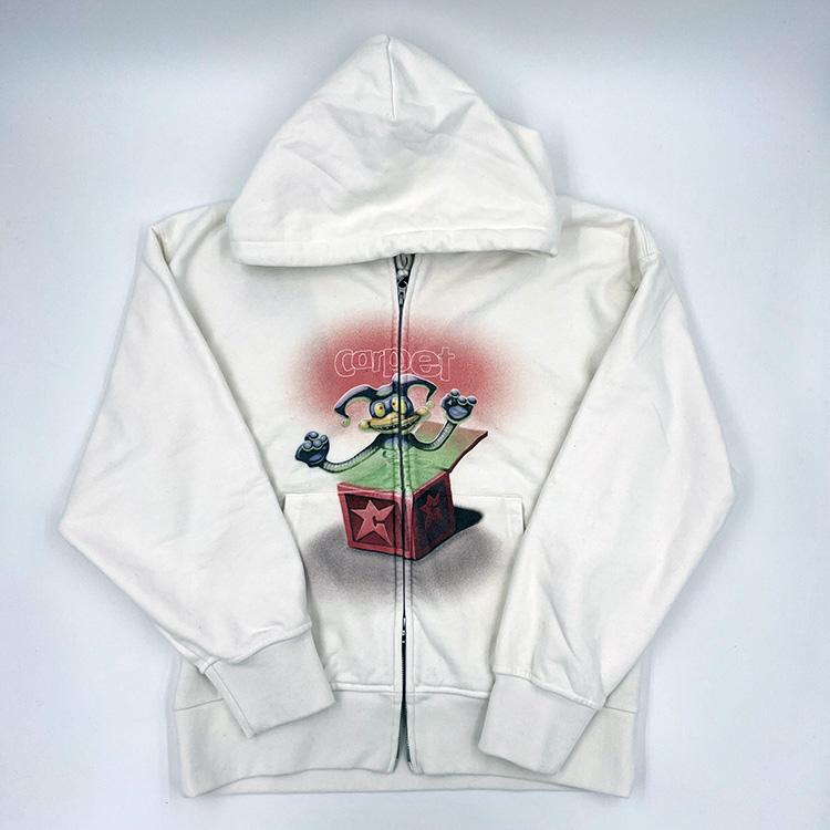 Jack Double Zip Hoodie (White)