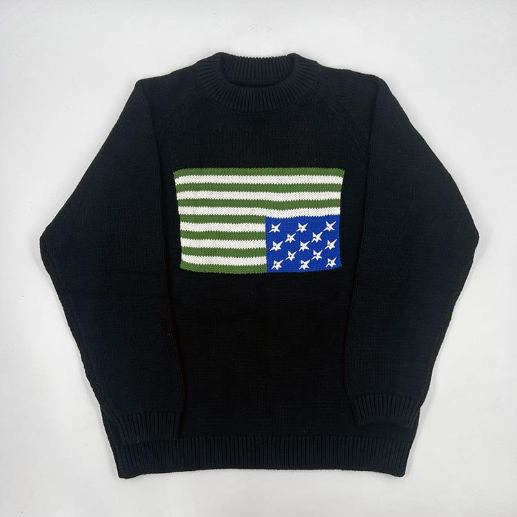 C Star Flag Woven Sweater (Black)