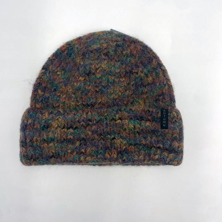 Marble Knit Beanie (Eggplant)