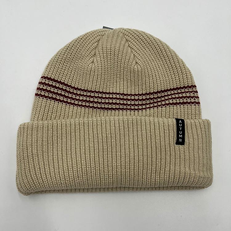 Mini Stripe Beanie (Natural)