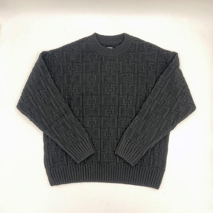 Square Knit Sweater (Black)
