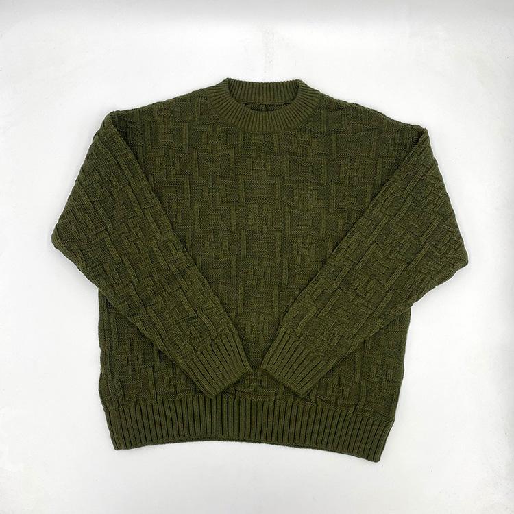 Square Knit Sweater (Army Green)