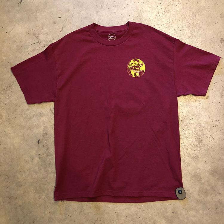 World Logo Tee (Burgundy/Gold)