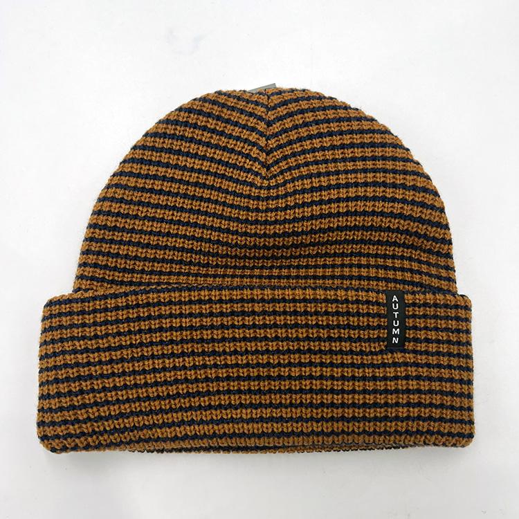 Stripe Beanie (Work Brown)