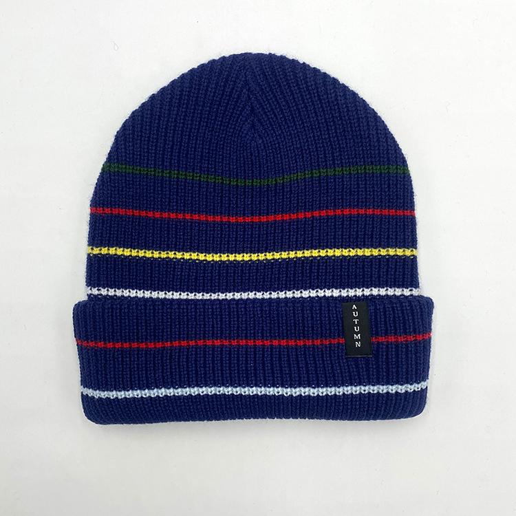 Select Multi Stripe Beanie (Navy)