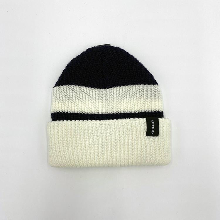Simple Rugby Beanie (Cream/Navy)
