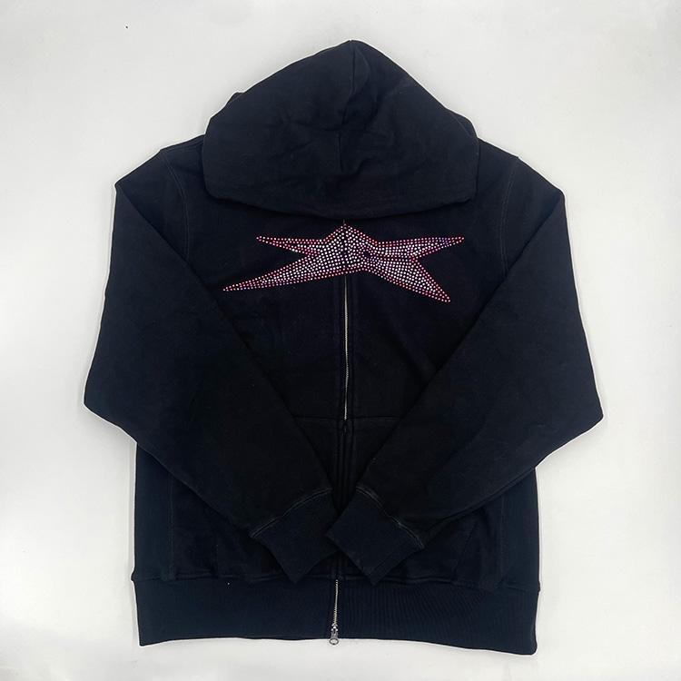 Bizarro Rhinestone Zip Up (Black)
