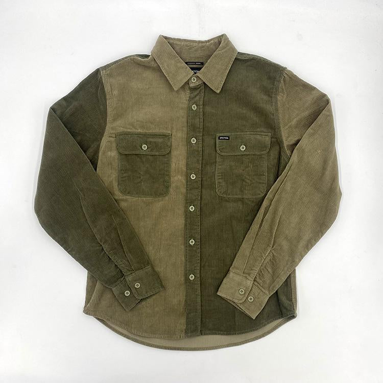Bowery Cord L/S Flannel (Military Olive/Mermaid)