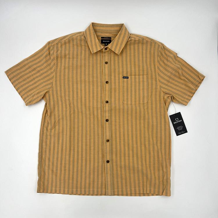 Cru Oxford Stripe S/S (Curry/Ivy Green Stripe)