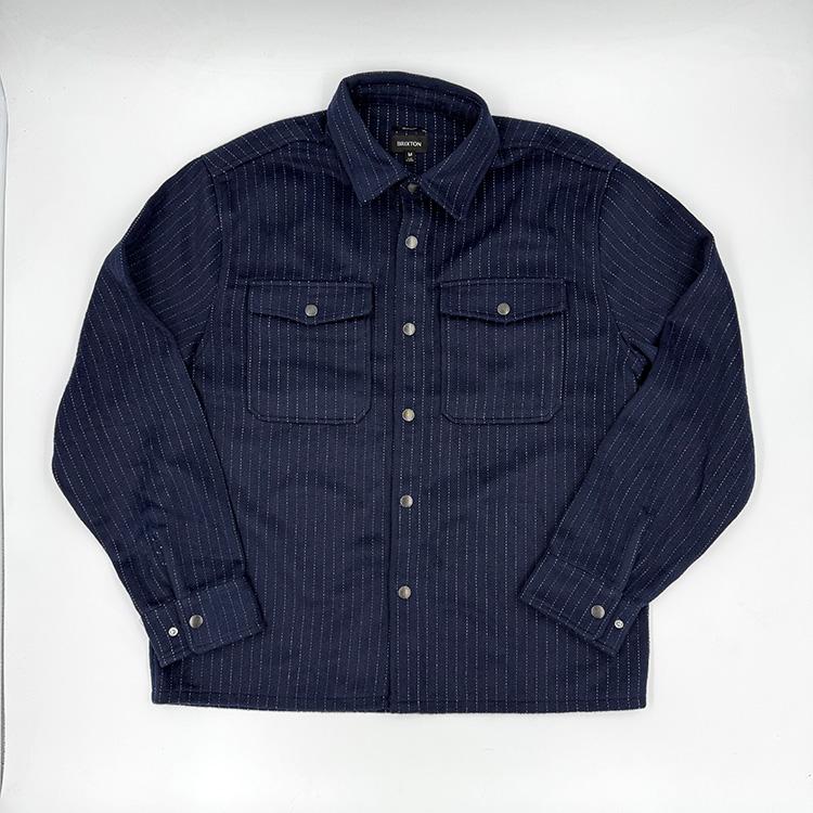 Selden Soft Brushed Flannel (Mood Indigo Pinestripe)