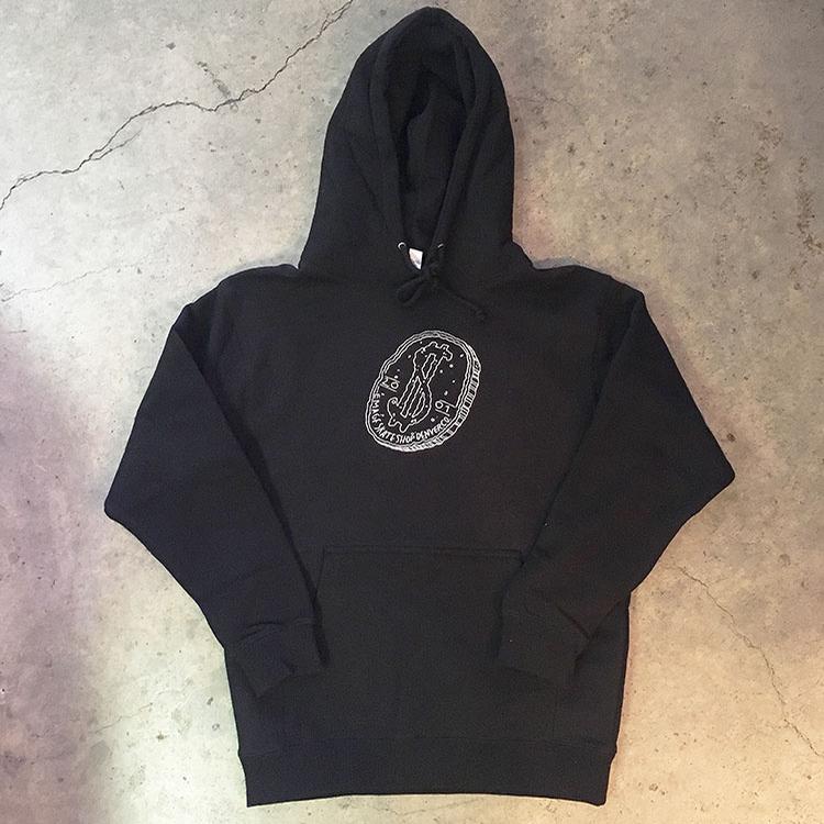 Embroidered Coin Hood (Black/White)