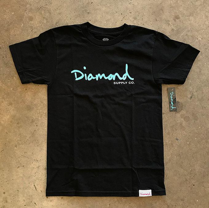 OG Script Tee (Black/Diamond Blue)