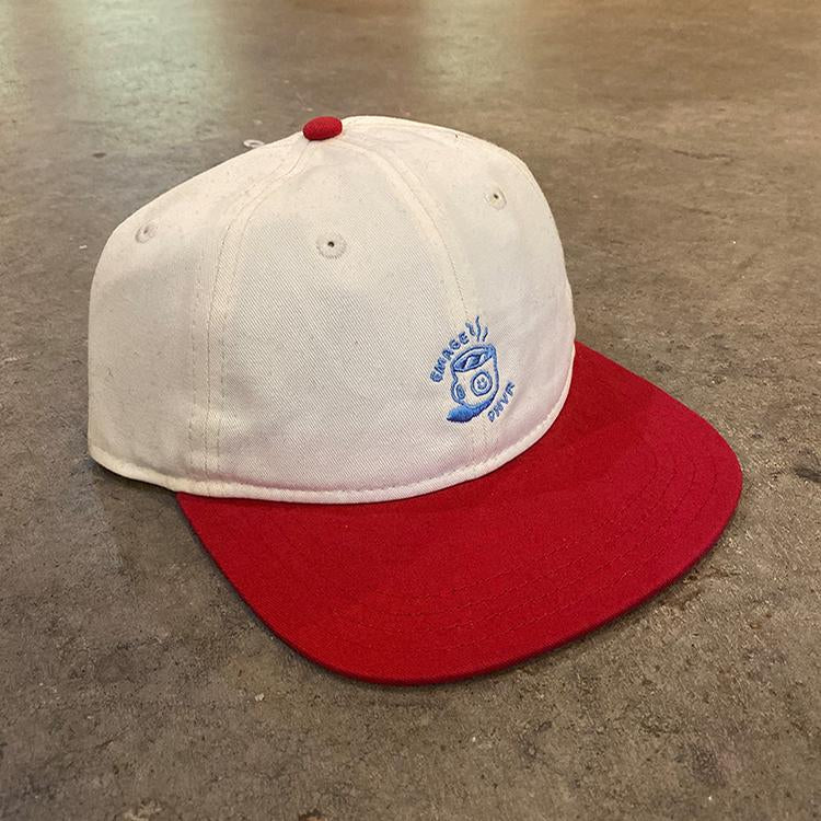 Coffee 6 Panel Cap (Cream/Red/Blue)
