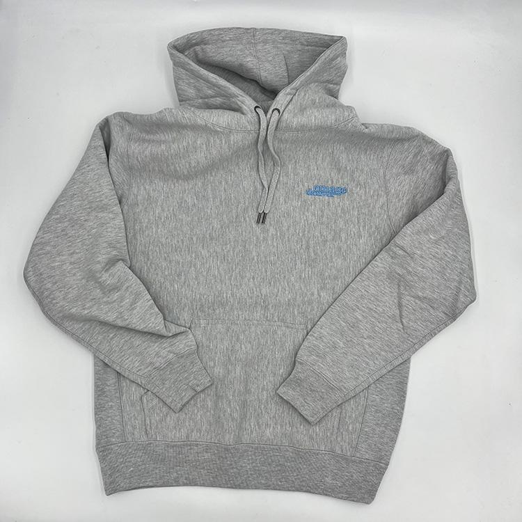 Embroidered Text Hood (Grey/Blue)