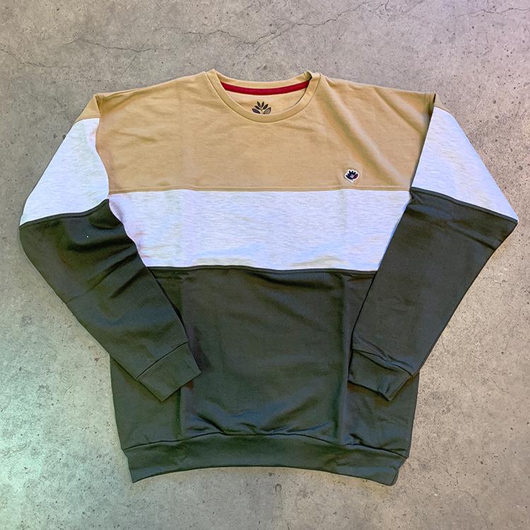 Brod'e Tricolor Crewneck (Beige/Grey/Khaki)