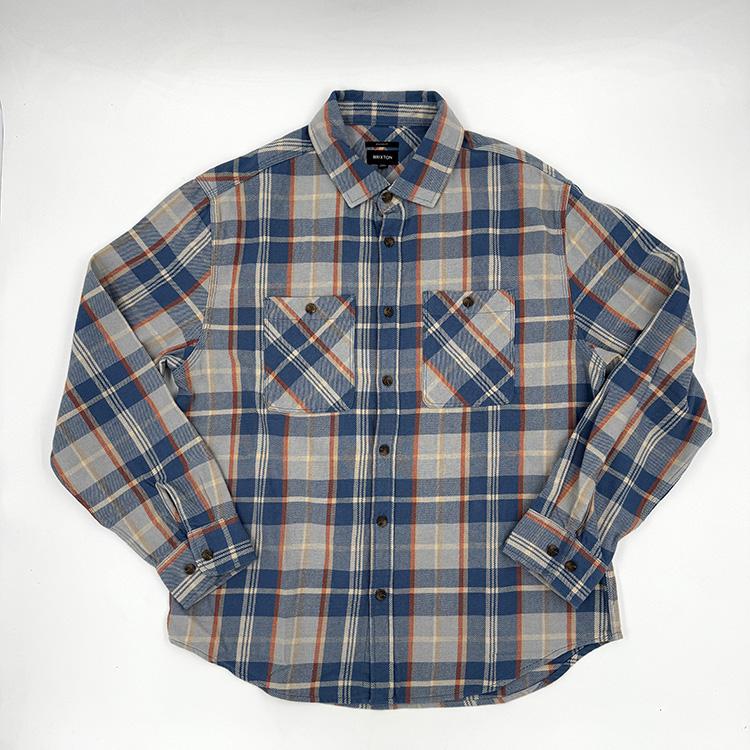 Vintage Wash Flannel (Soft Blue/Orange)