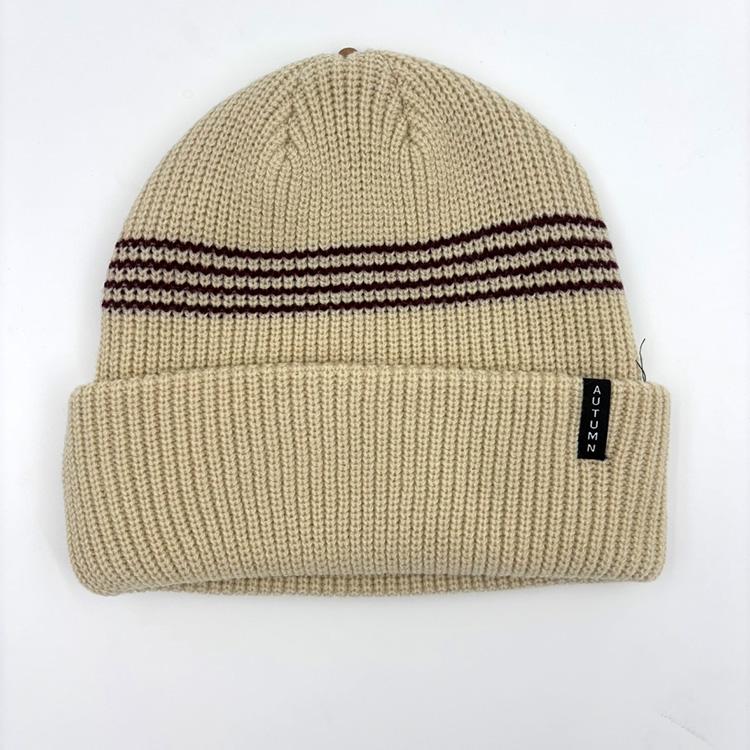 Mini Stripe Beanie (Oatmeal)