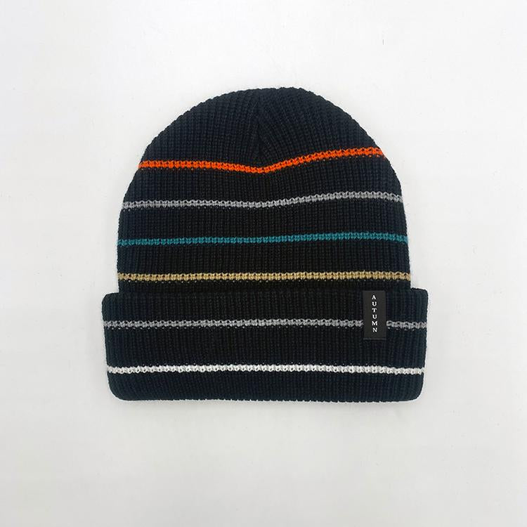 Select Multi Stripe Beanie (Black)