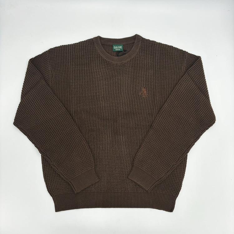 Organic Waffle Knit Sweater (Choc)