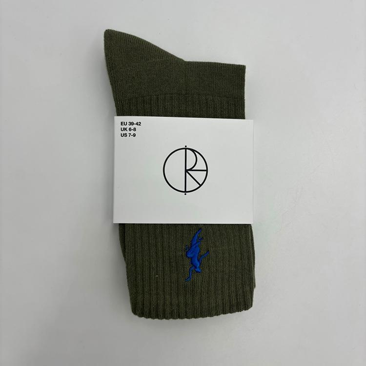 No Comply Socks (Dusty Olive/Blue)