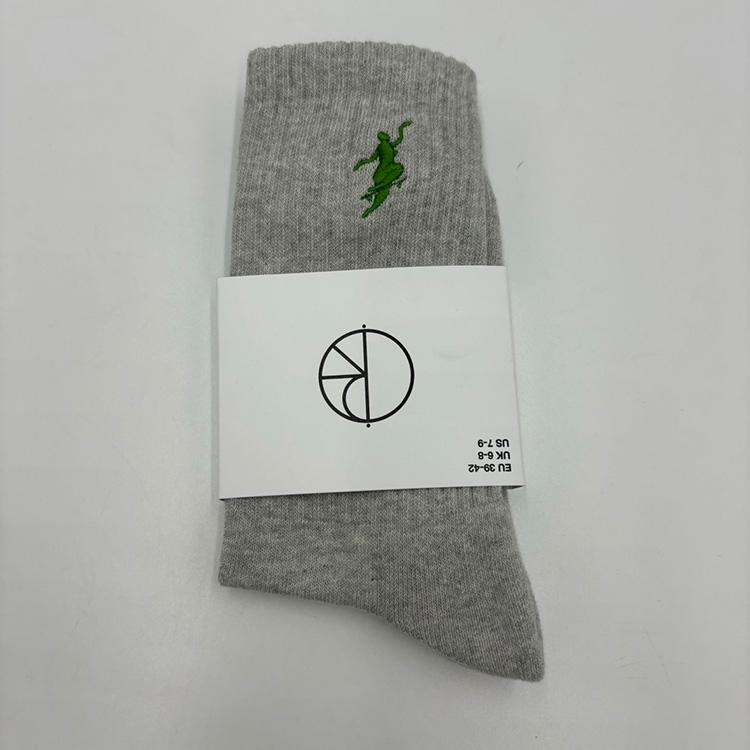 No Comply Socks (Heather Grey/Green)