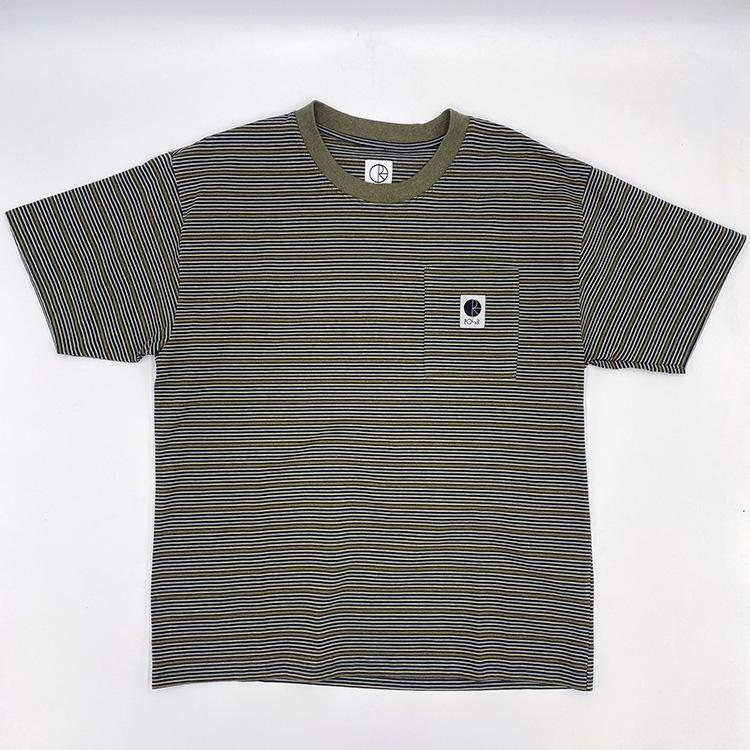 Stripe Pocket Tee (Army Green)