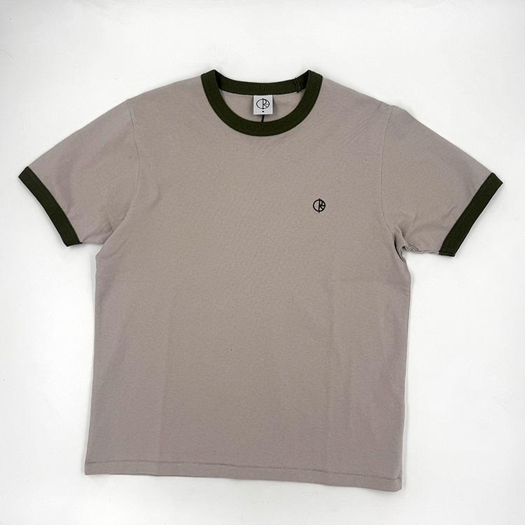 Ringer Tee (Pale Taupe/Army Green)