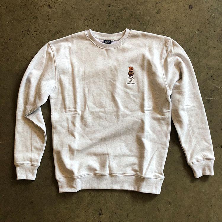 Embroidered Snackman Crew (Ash Grey)