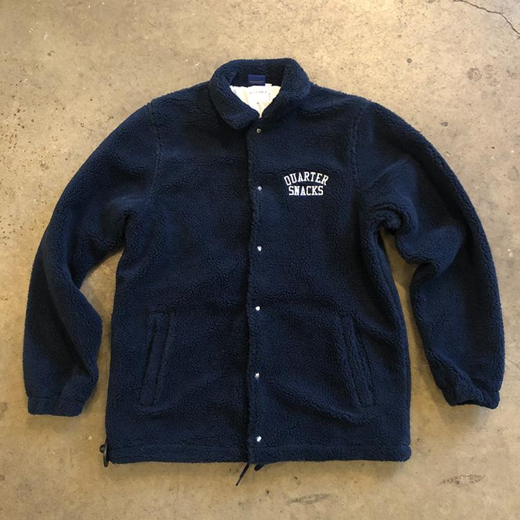Chunky Fleece Coach Jacket (Navy)