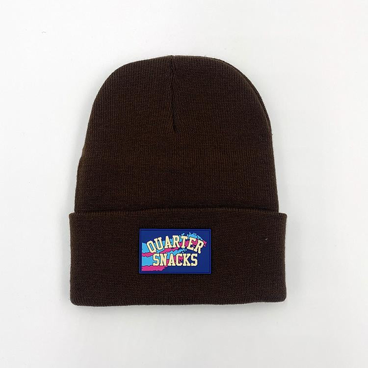 Rubber Label Beanie (Brown)