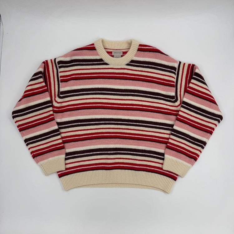 W Cozy Crew Sweater (Multi Stripe)