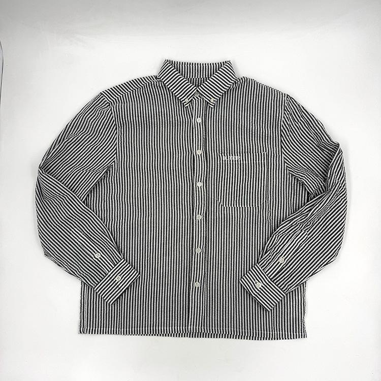 Seersucker Striped L/S (Navy)
