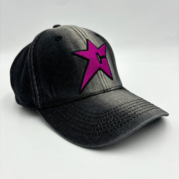 C Star Bleached Denim Hat (Charcoal)